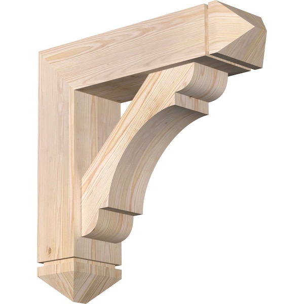 Ekena Millwork Olympic Arts and Crafts Smooth Bracket w/ Offset Brace, Douglas Fir, 7 1/2"W x 28"D x 28"H BKT0806X28X28OLY03SDF - main